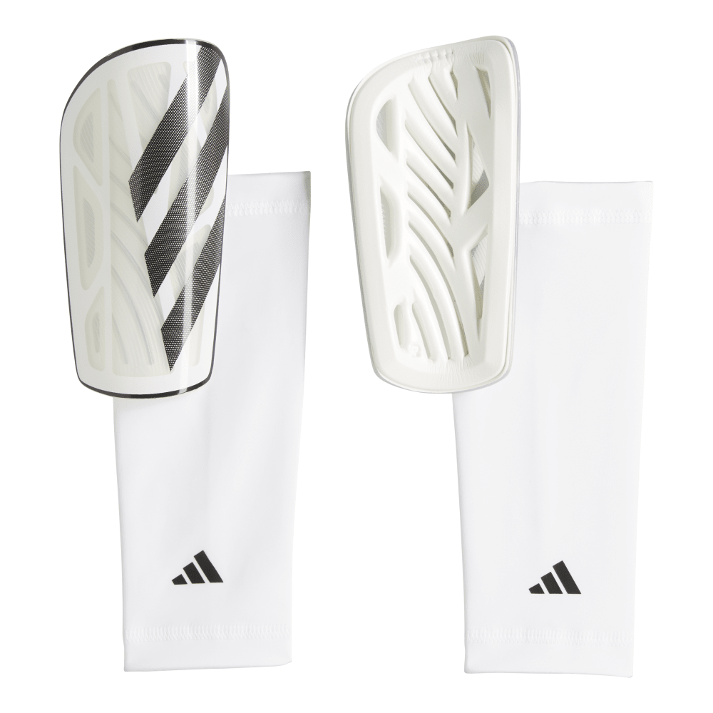 Adidas Tiro League Soccer Shin Guards - White, Black & Silver Metallic for Youth & Adult Players - Perfect for Training & Matches