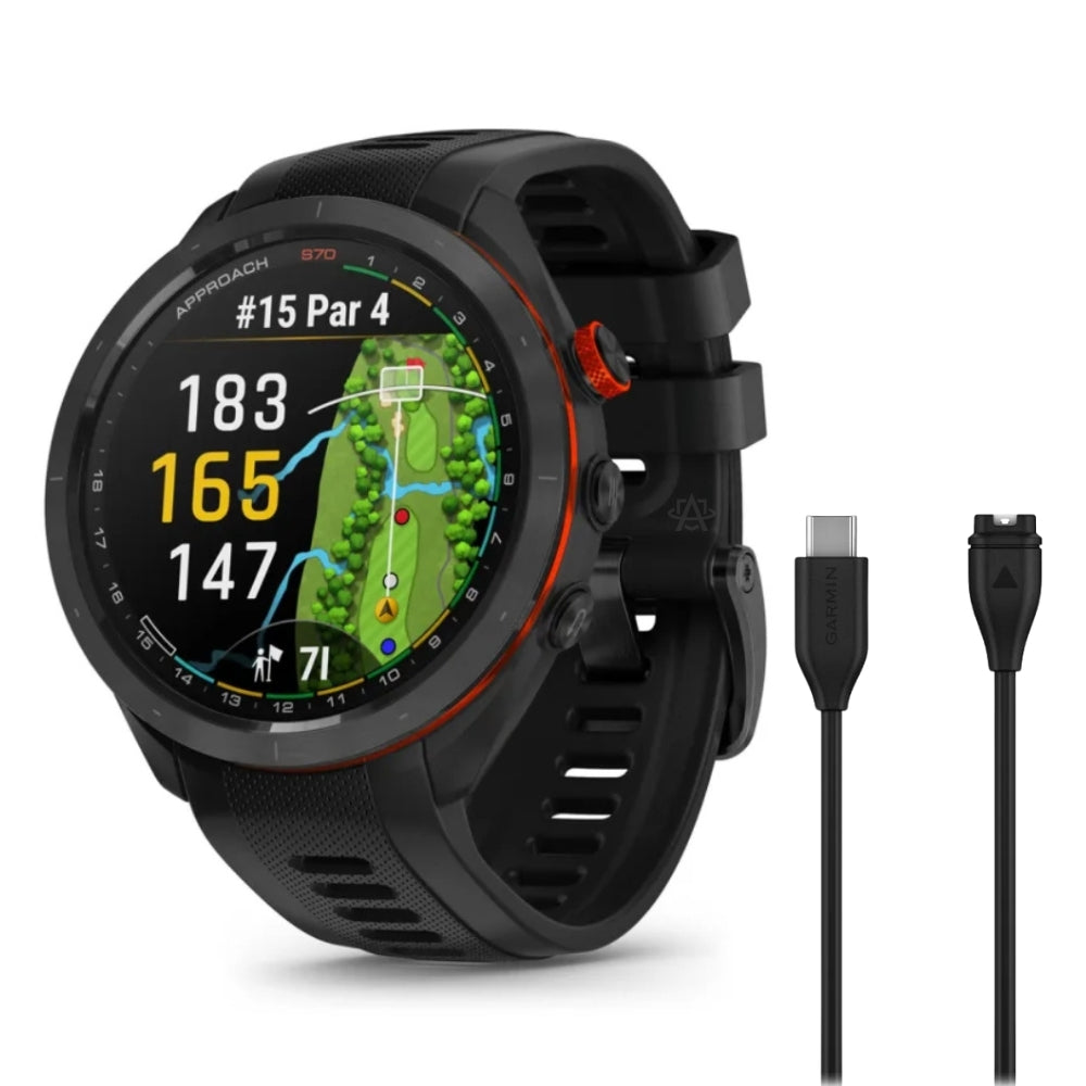 Garmin Approach S70 Premium Golf GPS Watch with Fitness Tracking - Accurate Yardages, Swing Analysis & Heart Rate Monitor for Golfers & Outdoor Enthusiasts