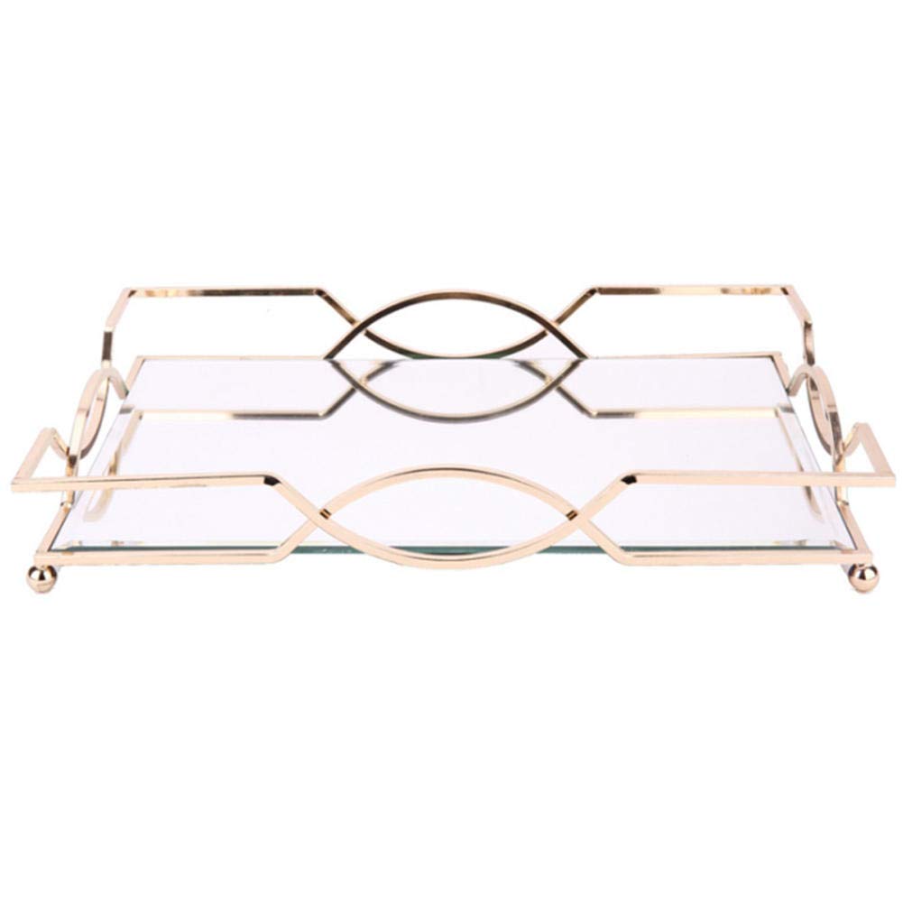 ASHDelk Mirror Glass Cake Tray - Modern Dessert Serving Platter for Fruits, Biscuits & Candy | Elegant Living Room Decor & Party Tableware for Home Entertaining