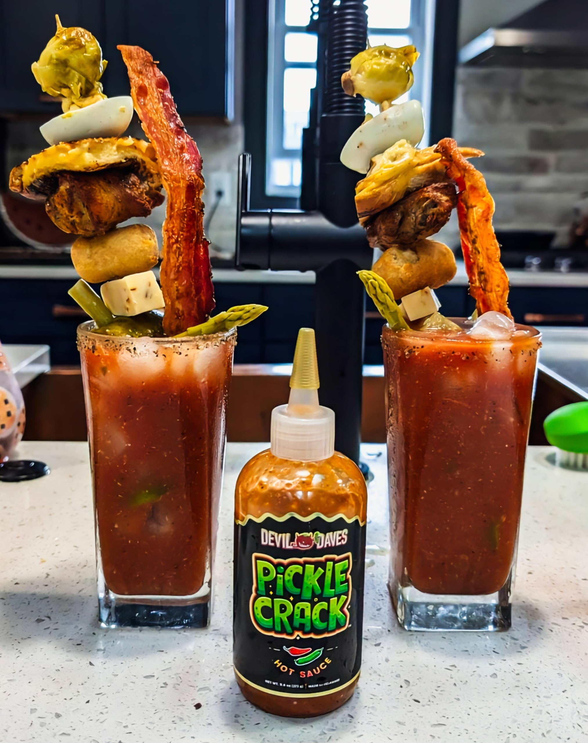 Devil Daves Pickle Crack Hot Sauce - Medium Heat Dill Pickle Flavor, 8.6 Oz Bottle | Perfect for Wings, Burgers, Tacos & Bloody Marys