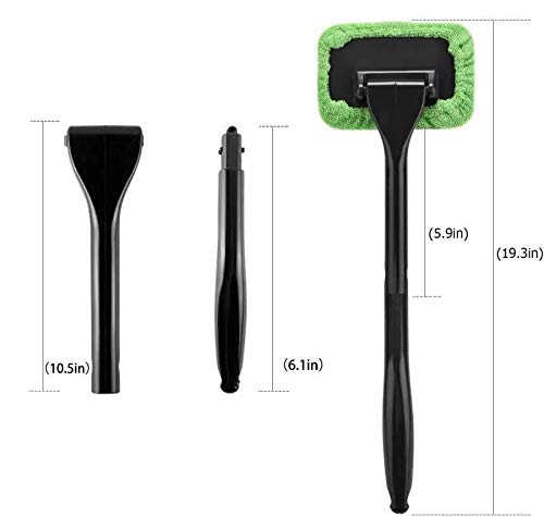 XINXIYAN 19-Inch Car Windshield Cleaner Tool - Interior Window Cleaning Kit for Cars, Trucks & SUVs (Green Rectangle) - Perfect for Streak-Free Cleaning at Home, Car Wash or Road Trips