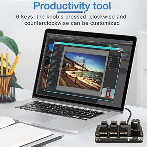 Topiky 6 Key Macro Pad - Programmable Mini Gaming Keyboard with Knob, USB Mechanical Keypad for Osu, Office & DIY Projects | Perfect for Gamers, Programmers & Work Efficiency