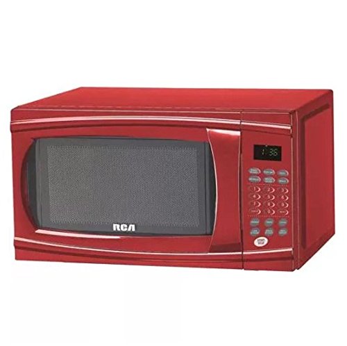 RCA RMW1112-RED 1.1 cu. ft. 1000W Compact Microwave Oven with 10 Power Levels - Red - Perfect for Dorms, Small Kitchens & Office Break Rooms