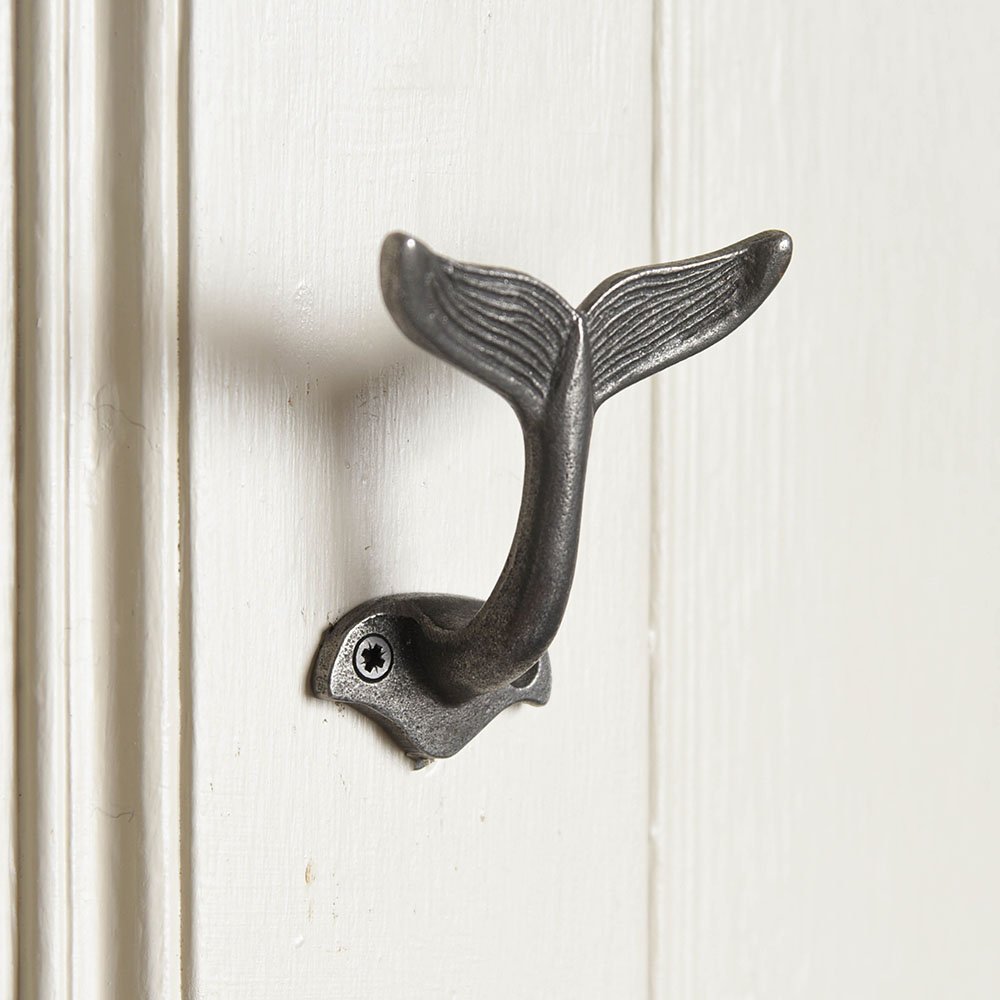 Mr Whale Hook - Heavy Duty Cast Iron Wall Hook for Hanging Coats, Hats & Bags - Perfect for Entryway, Garage & Outdoor Use
