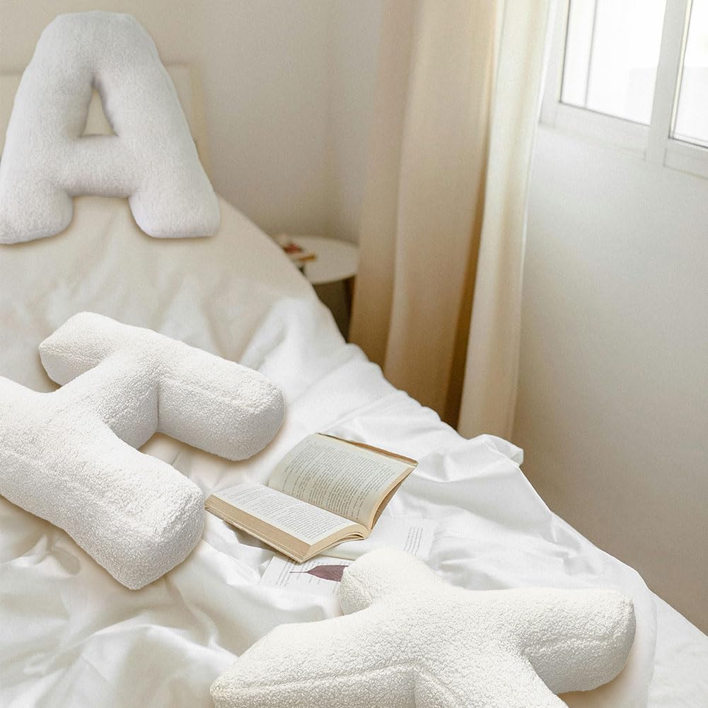 Alphabet Plush Pillow - Soft Letter Throw Pillows A to Z for Bed, Couch, Sofa & Living Room Decor - Perfect for Nursery, Kids Room, Dorm & Home Decoration