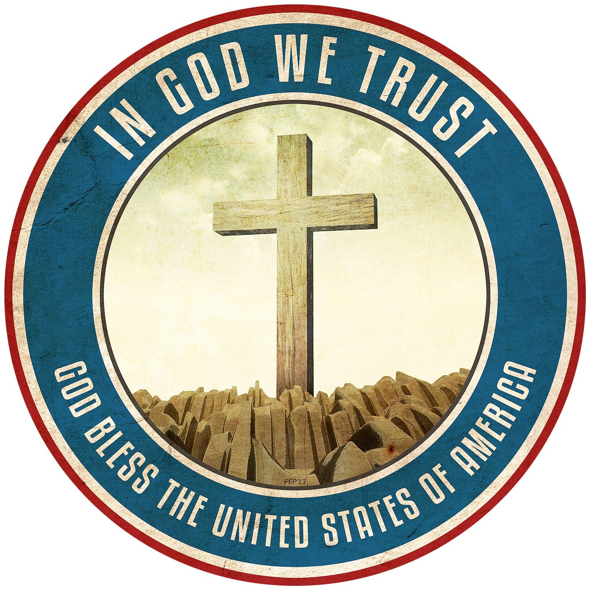 God We Trust 3x3 Inch Square Bumper Sticker - Durable Vinyl Car Decal for Windows & Laptops - Patriotic American Flag Design for Cars, Trucks, Laptops & Water Bottles
