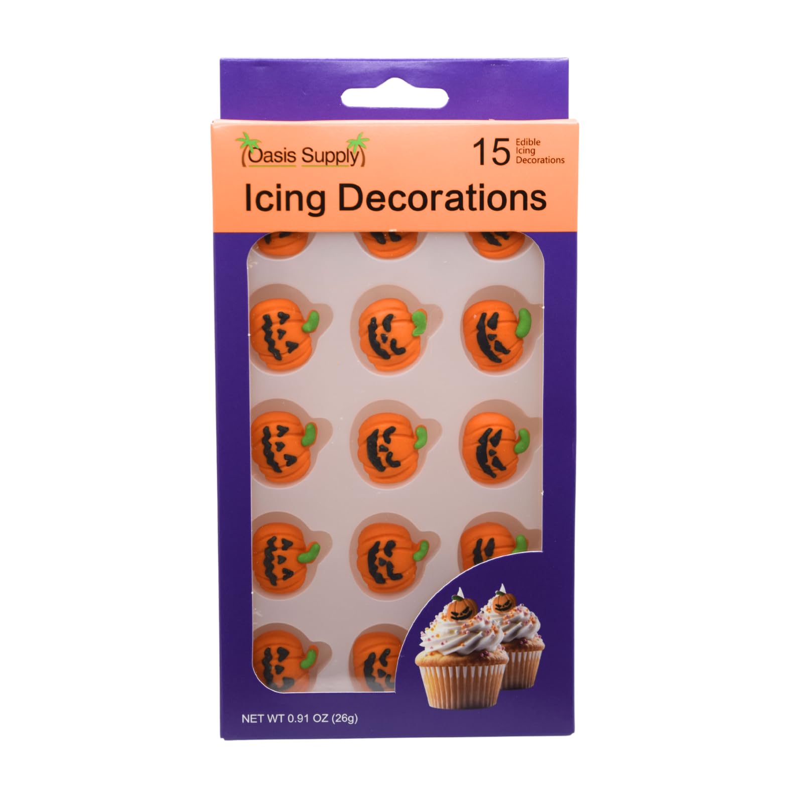 Halloween Edible Cake Decorations - 15 Count Ghost & Pumpkin Candy Toppers for Cupcakes, Cookies & Cakes | Perfect for Halloween Parties, Baking & DIY Desserts