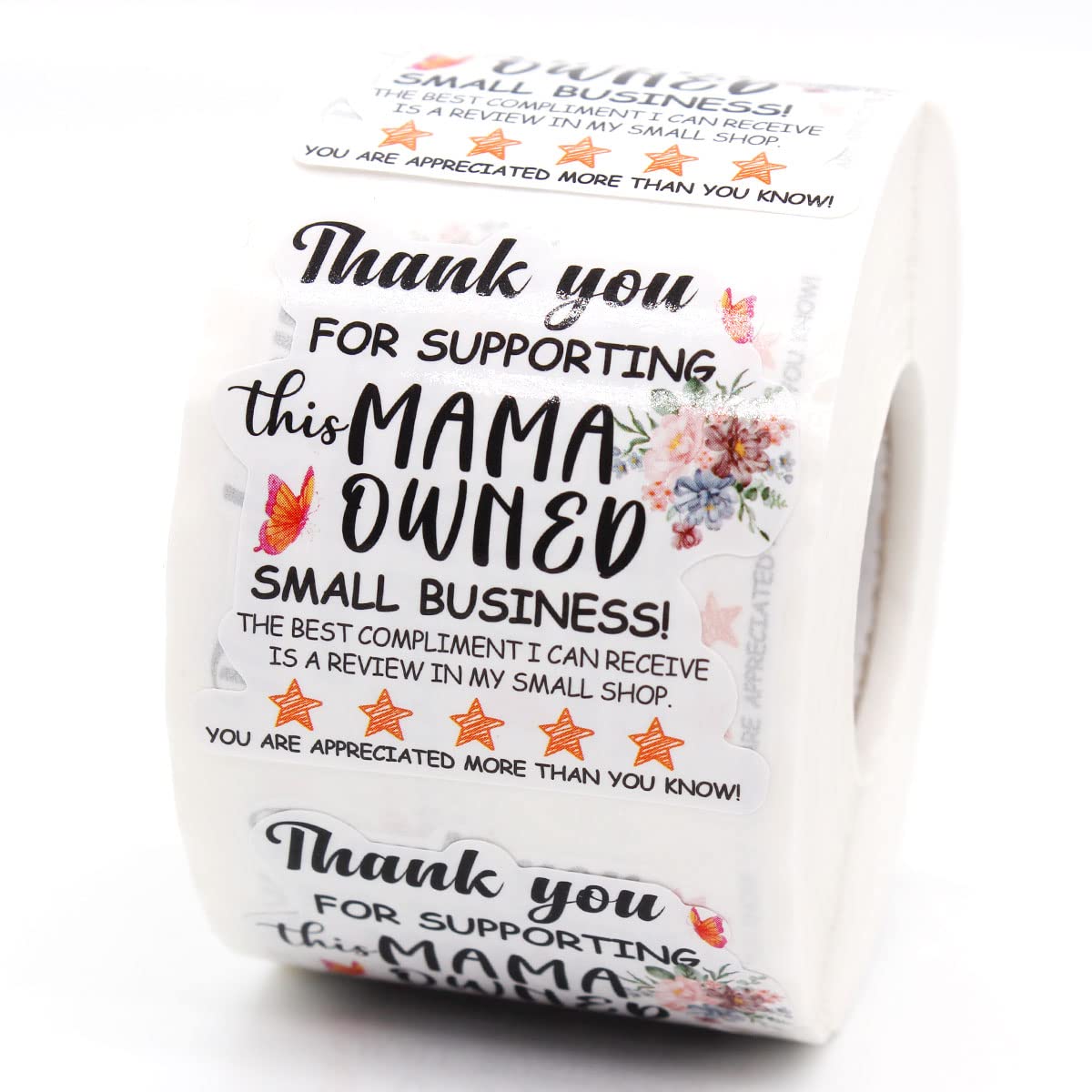 Thank You Stickers for Small Business - Cute Mama Owned Shop Stickers - Envelope & Mail Decor - Perfect for Etsy Sellers, Handmade Gifts & Small Business Branding