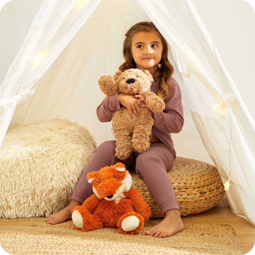 Fox Warmies Plush Stuffed Animal - Soft & Cozy Microwavable Heating Pad for Kids & Adults - Perfect for Stress Relief, Anxiety, and Pain Management - Great for Bedtime, Travel, and Relaxation