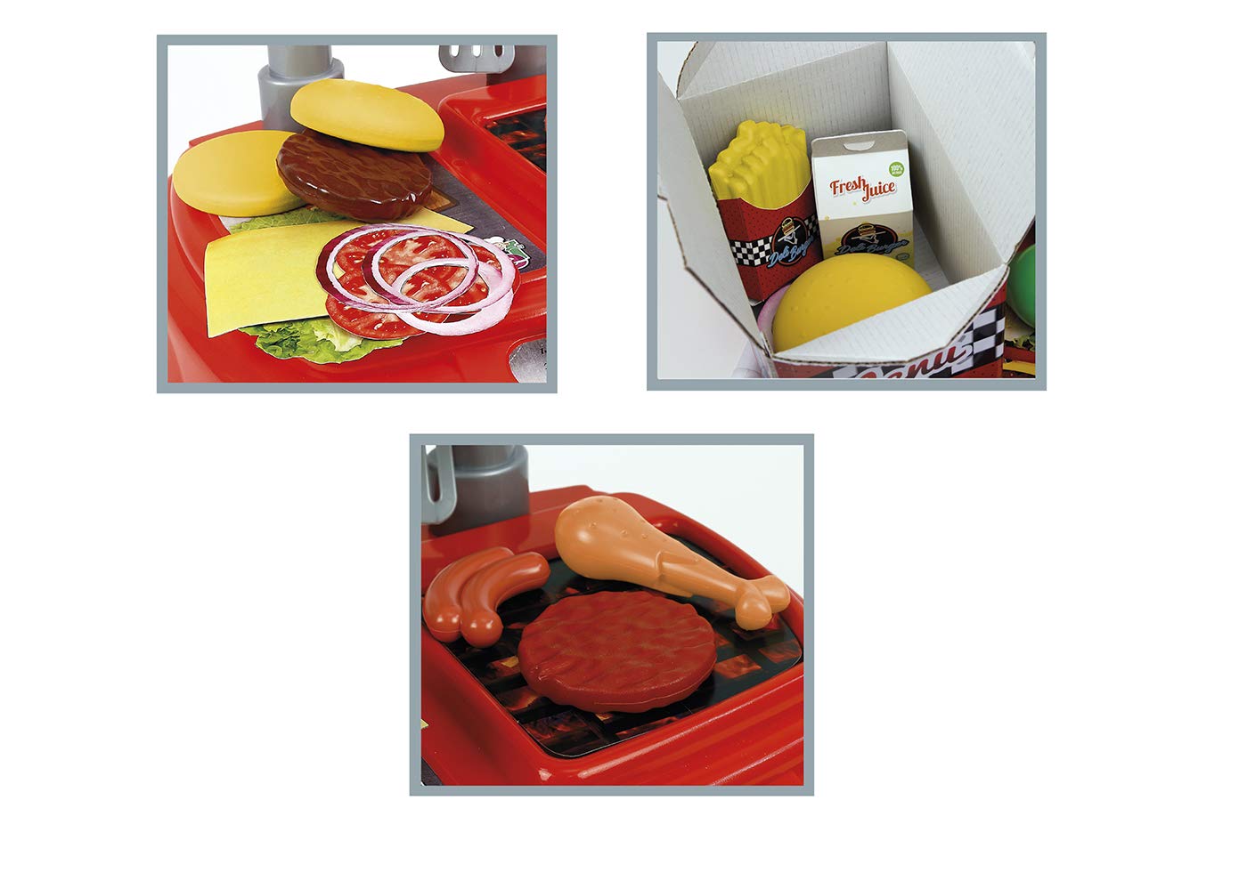 Educa Chicos LE P'TIT Chef Deli Burger Kids Kitchen Playset - Pretend Play Kitchen Toys for Ages 3+ - Perfect for Home, Preschool, and Birthday Party Fun