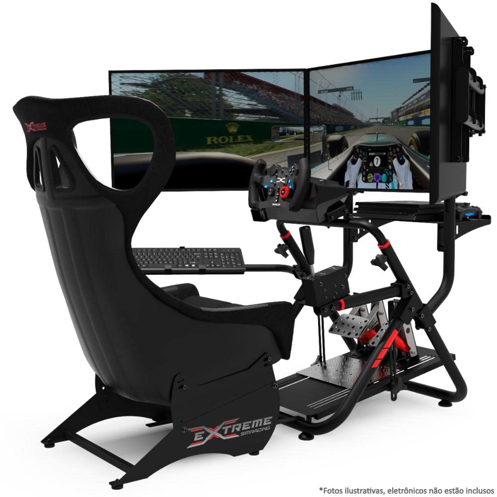 Extreme Sim Racing Wheel Stand Cockpit SXT V2 - Heavy Duty Foldable Racing Simulator Stand for Logitech G25/G27/G29/G920, Thrustmaster & Fanatec Wheels | Perfect for Home Gaming, Professional Esports & Racing Enthusiasts
