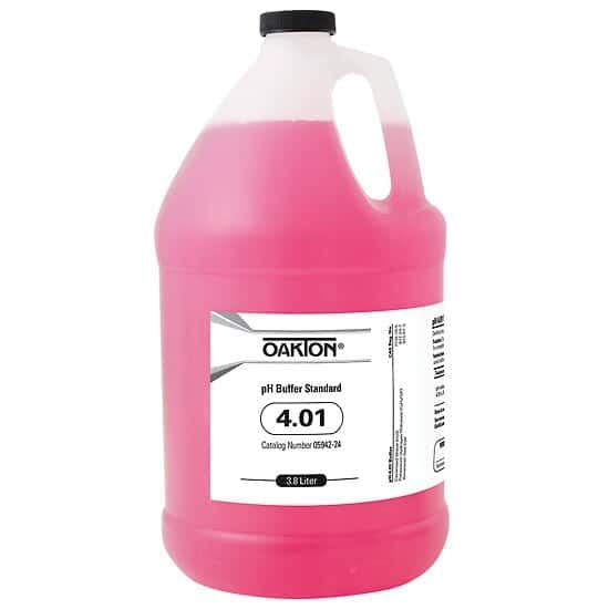 Oakton pH 4.01 Buffer Solution - 4 x 1 Gallon Bottles (Pack of 4) | Calibration Fluid for pH Meters & Water Testing | Ideal for Laboratories, Aquariums & Hydroponics