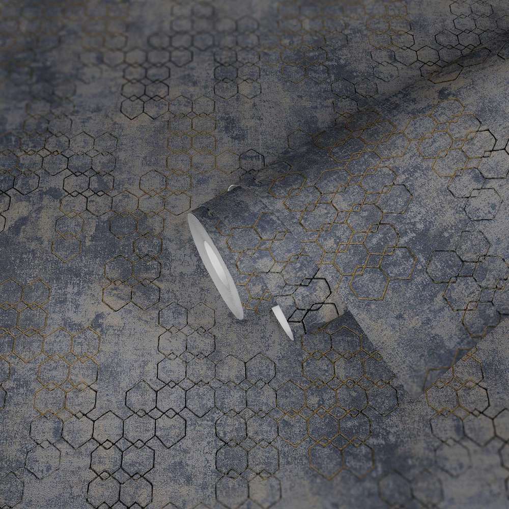 New Walls Gilded Geometric Wall Decor - Modern Home & Office Decoration for Living Room, Bedroom, and Workspace