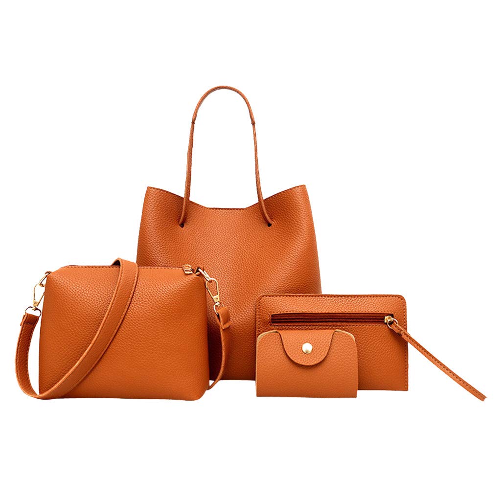 4Pcs Women's Leather Handbag Set - Crossbody & Messenger Bags for Daily Use