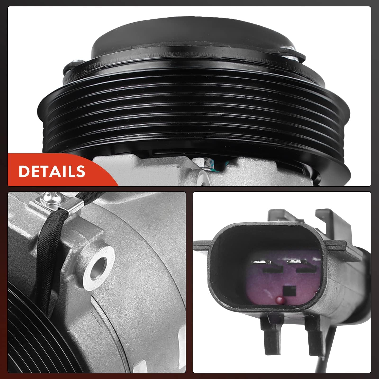 Premium AC Compressor with Clutch for 2007-2011 Dodge Nitro 4.0L - DKS17D Style 6-Groove Replacement Part - Perfect for Summer Cooling & Auto AC System Repair