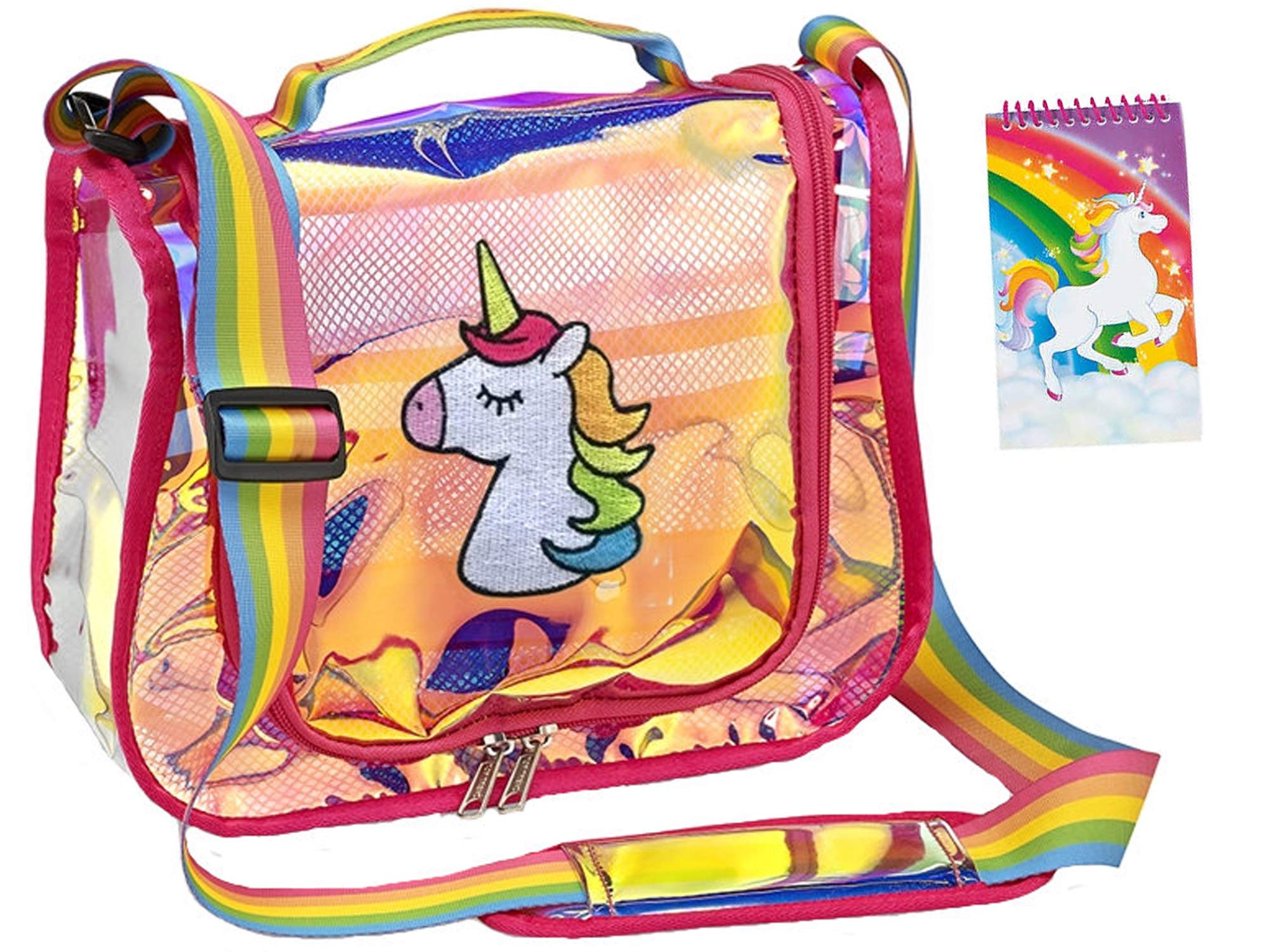 Unicorn Cosmetic Bag & Notepad Set - Waterproof Makeup Pouch, Travel Toiletry Organizer for Girls, Women - Perfect for School, Gym, Travel & Gifts