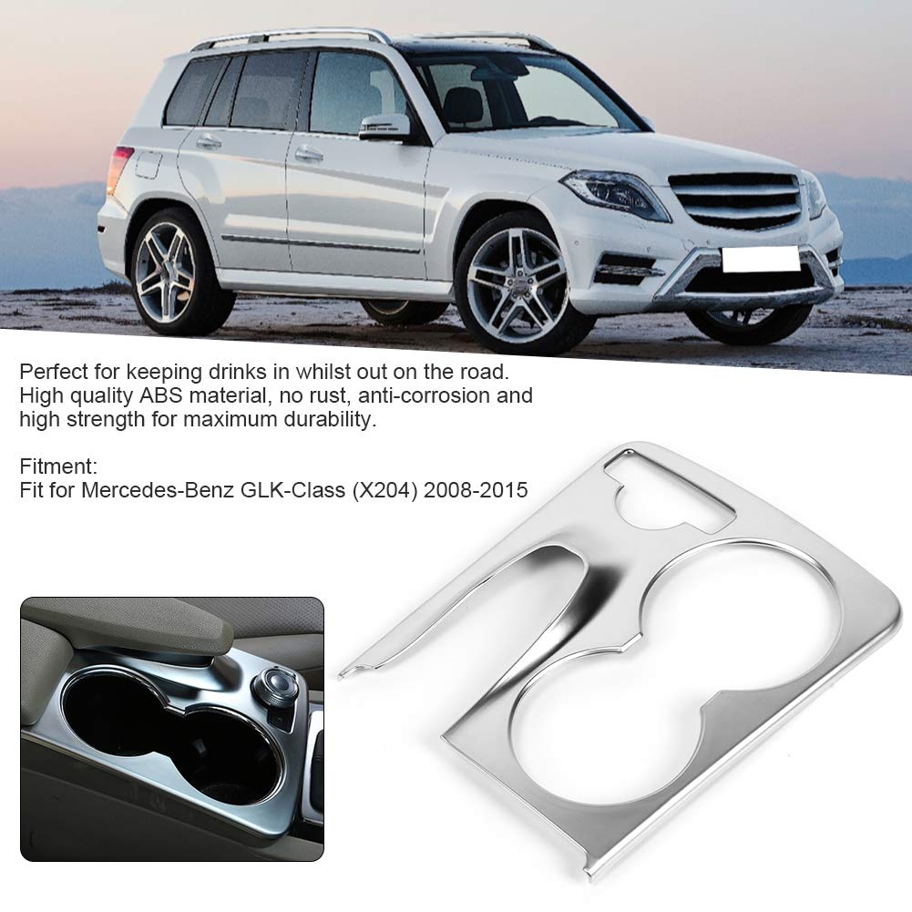 Acouto Chrome Cup Holder Cover for Benz GLK-Class (X204) 2008-2015 - Car Interior Upgrade Accessory for Stylish Protection