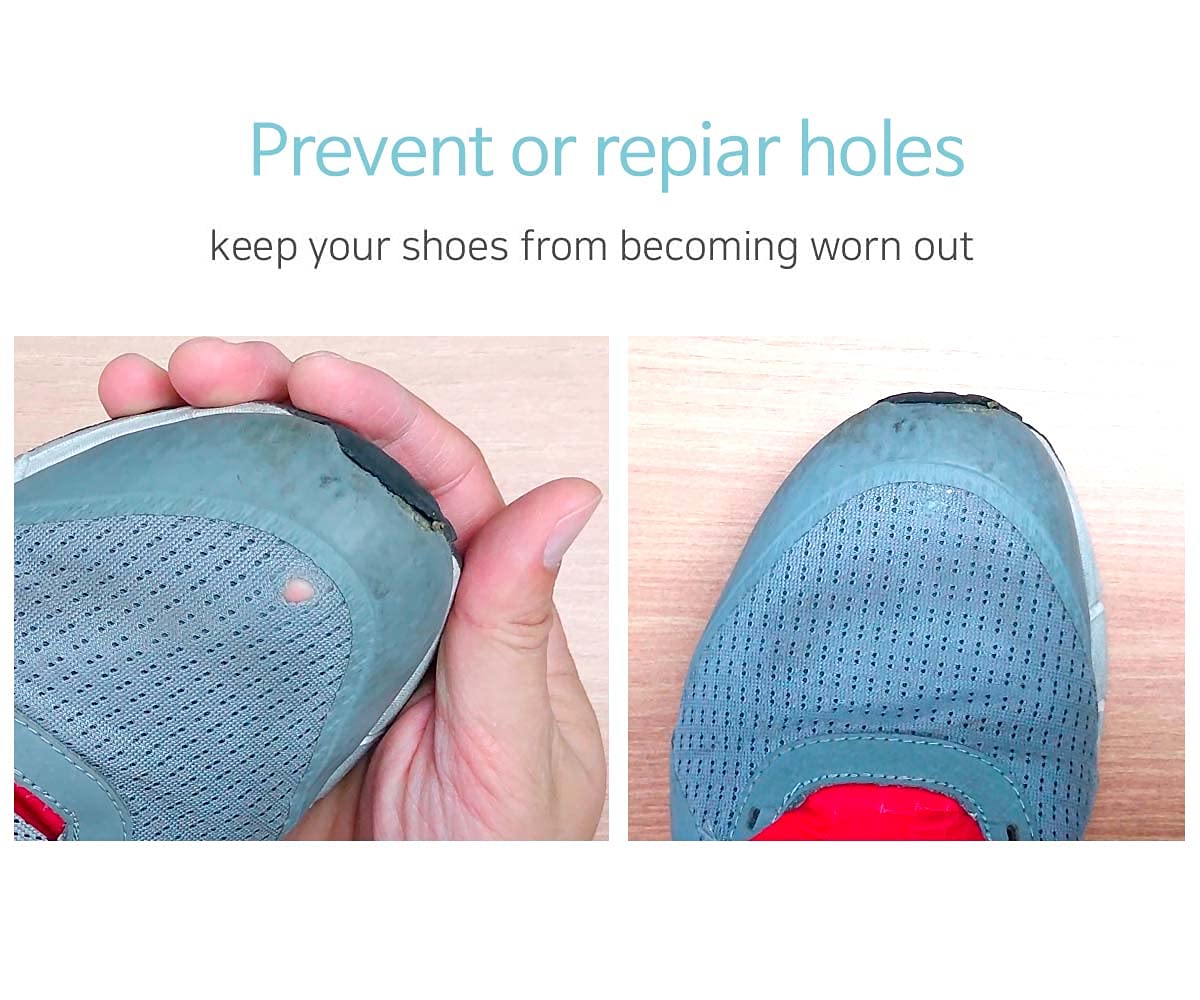 10-Pack Black Circle & Square Shoe Hole Prevention Repair Patches - Anti-Wear Inserts for Sneakers & Boots - Perfect for Kids' School Shoes, Work Boots, and Athletic Footwear