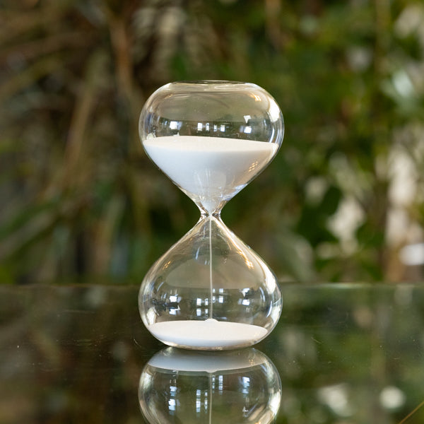 50 Minute Modern Glass Timer - Black or White - Perfect for Kitchen, Classroom, and Productivity Tasks