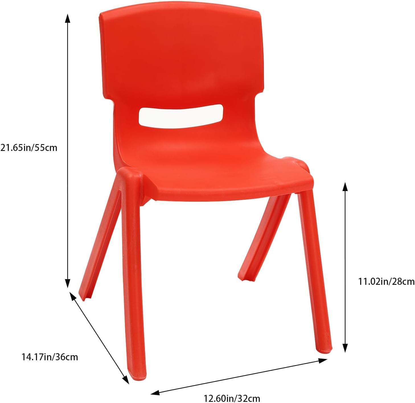 6 Pack Colorful Stackable Plastic Kids School Chairs - 21 Inch Seat Height, Durable Classroom Chairs for Kindergarten & Preschool Learning - Perfect for Classrooms, Playrooms & Homeschooling Activities