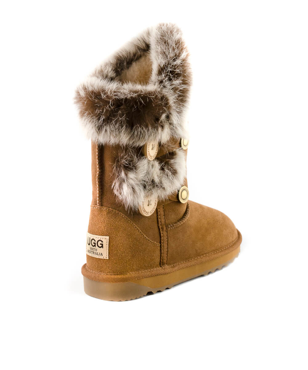 Men's UGG Classic Rabbit Fur Slippers - Cozy Winter Indoor/Outdoor House Shoes for Men