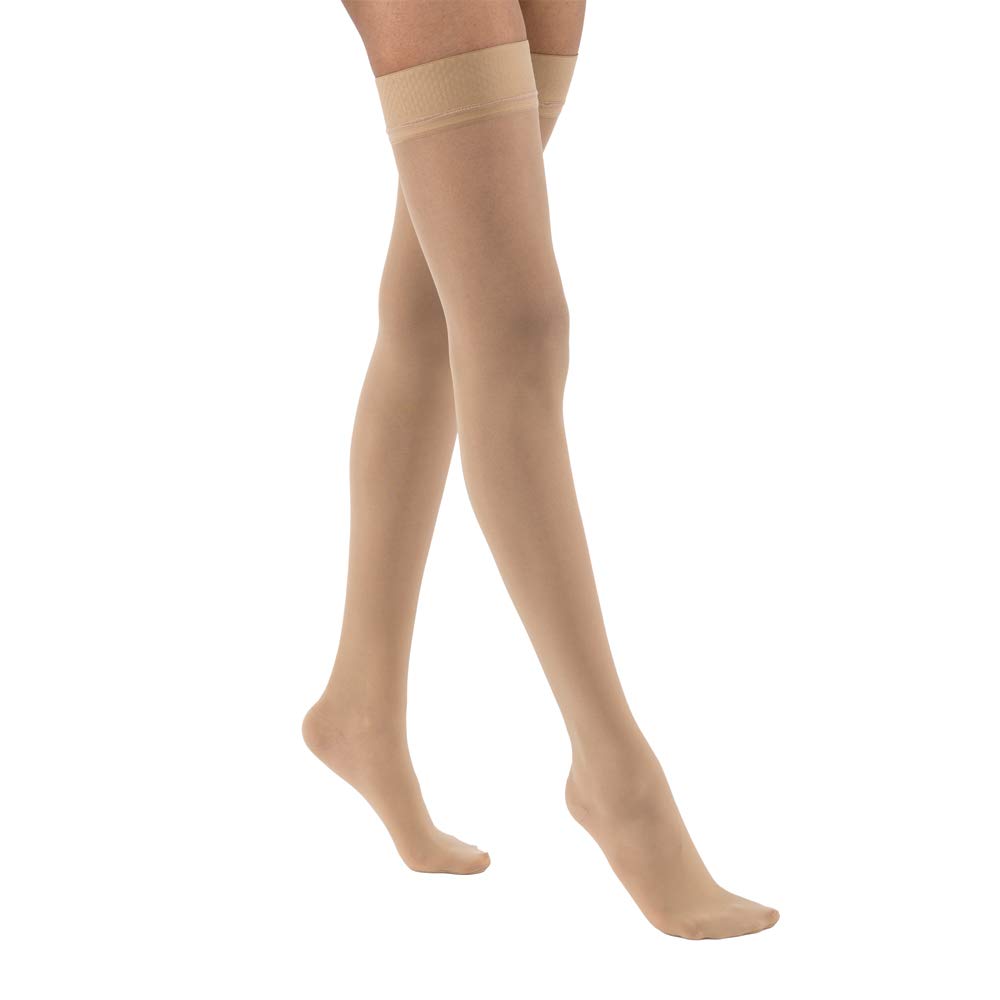 Jobst UltraSheer Thigh High Compression Stockings 30-40mmHg - Silicone Dot Band (Natural, Regular, X-Large) for Women - Medical Grade Support for Varicose Veins, Swelling & Circulation - Perfect for Travel, Work & Daily Comfort