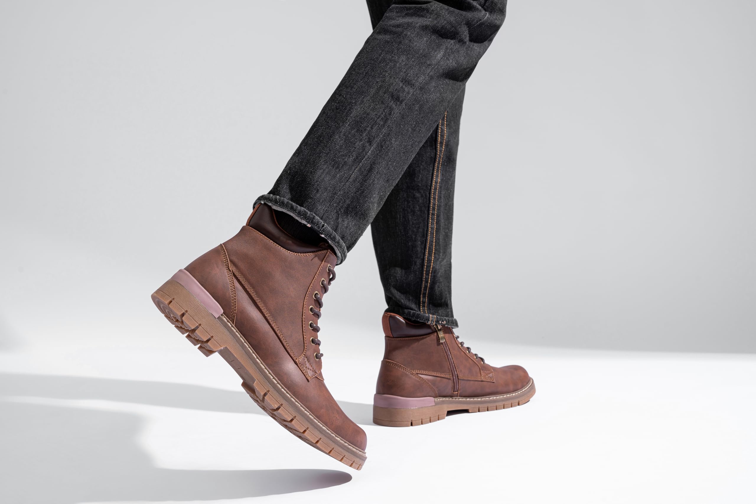 Men's Casual Hiking Boots with Zipper - Outdoor & Daily Wear