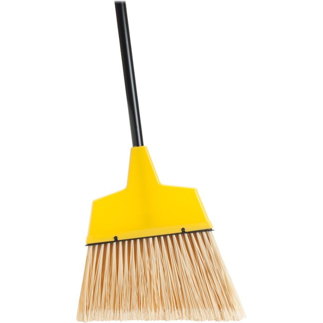 4 Pack Large Angle Broom for Hardwood Floors - Heavy Duty Sweeping Broom for Home, Garage, and Outdoor Use - Wide Angle Broom with Sturdy Handle for Easy Cleaning