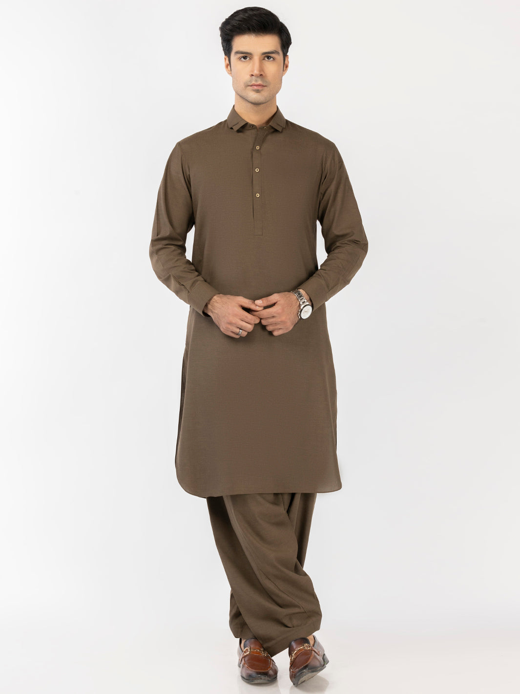 Premium Blended Olive Green Shalwar Kameez by J. Junaid Jamshed - Elegant Pakistani Traditional Outfit for Women, Perfect for Weddings, Festivals and Special Occasions