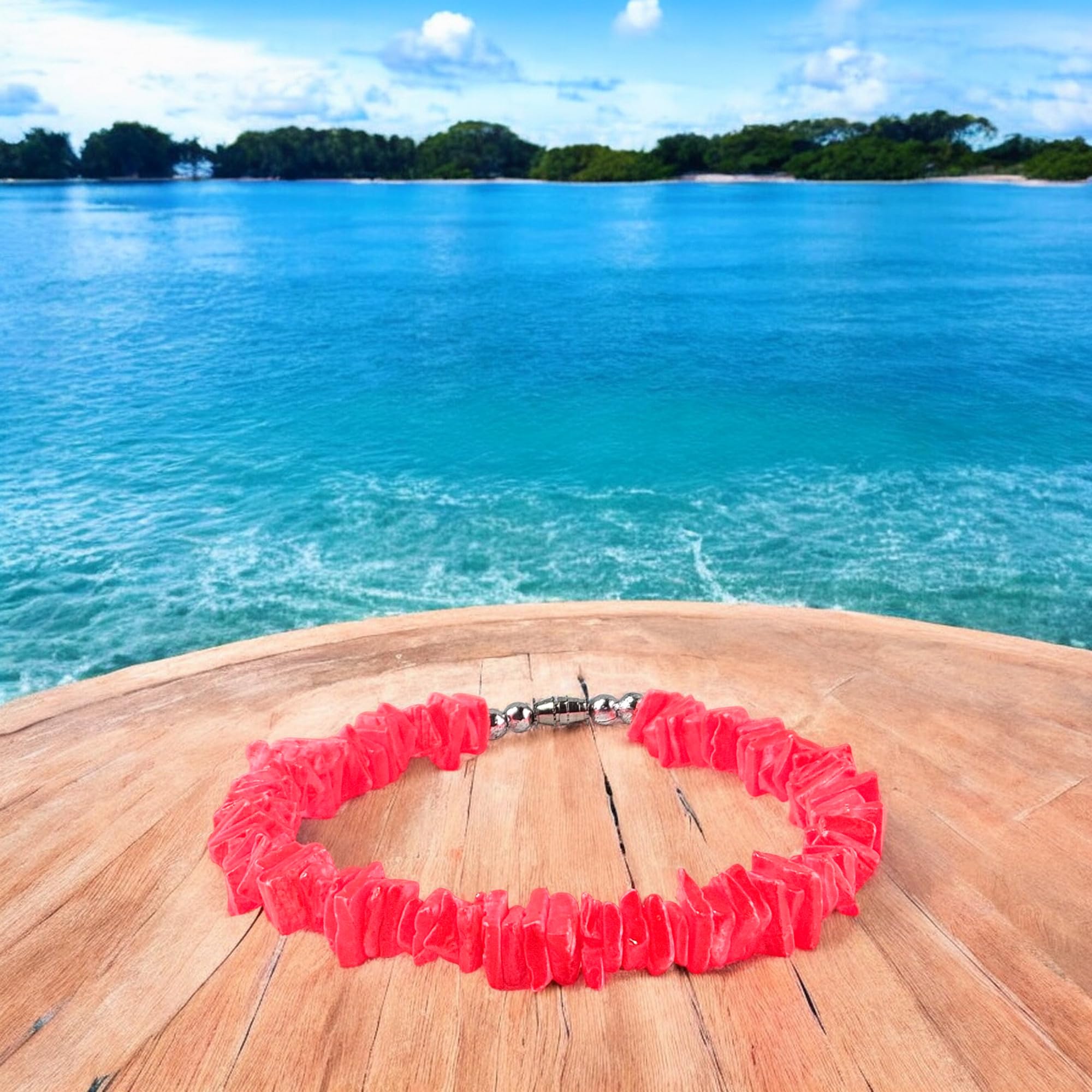 BlueRica Puka Shell Chips Necklace & Anklet Set - Solid Natural Shell Jewelry for Women | Perfect for Beach Vacations, Summer Outfits and Boho Style Accessories
