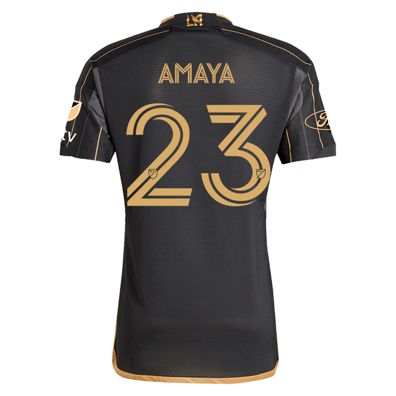 Adidas Frankie Amaya LAFC Home 2025 Soccer Jersey with MLS, Apple TV & Ford Patches - Black & Gold - Perfect for MLS Games, Fan Events & Soccer Training