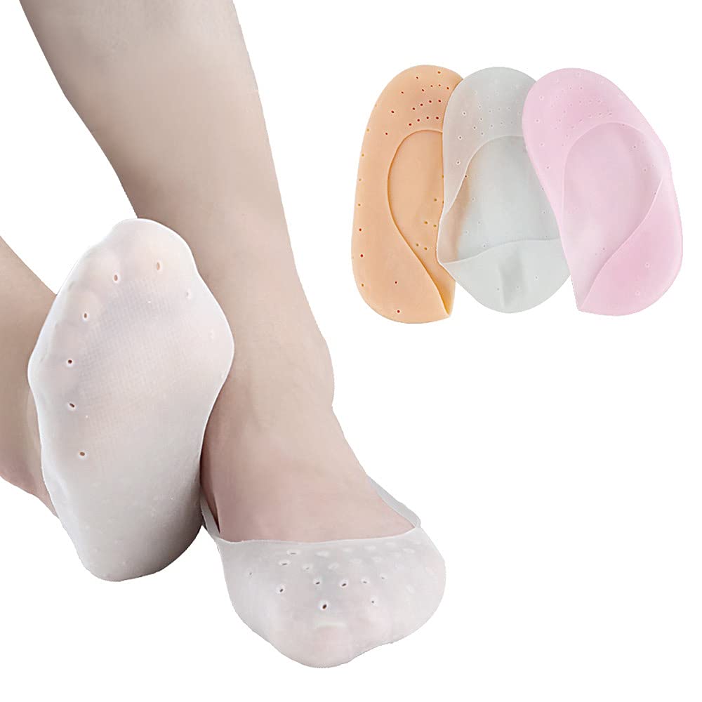 Navya Export Anti Crack Silicon Gel Heel & Foot Protector - Moisturizing Socks for Heel Pain Relief - Unisex Foot Care (Men & Women) - Soft Cushioning for Cracked Heels - Perfect for Dry Feet, Diabetic Care & Nighttime Foot Treatment - Multicolor