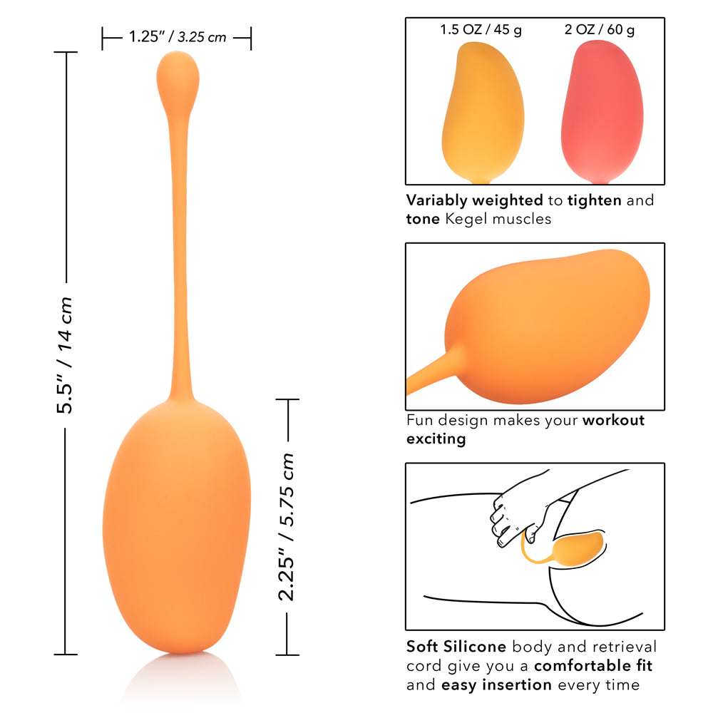 Premium Kegel Exercise Set - 3 Piece Silicone Kegel Trainer for Women (Mango Color) | Pelvic Floor Strengthening | Postpartum Recovery & Bladder Control | Home Workout & Intimate Health