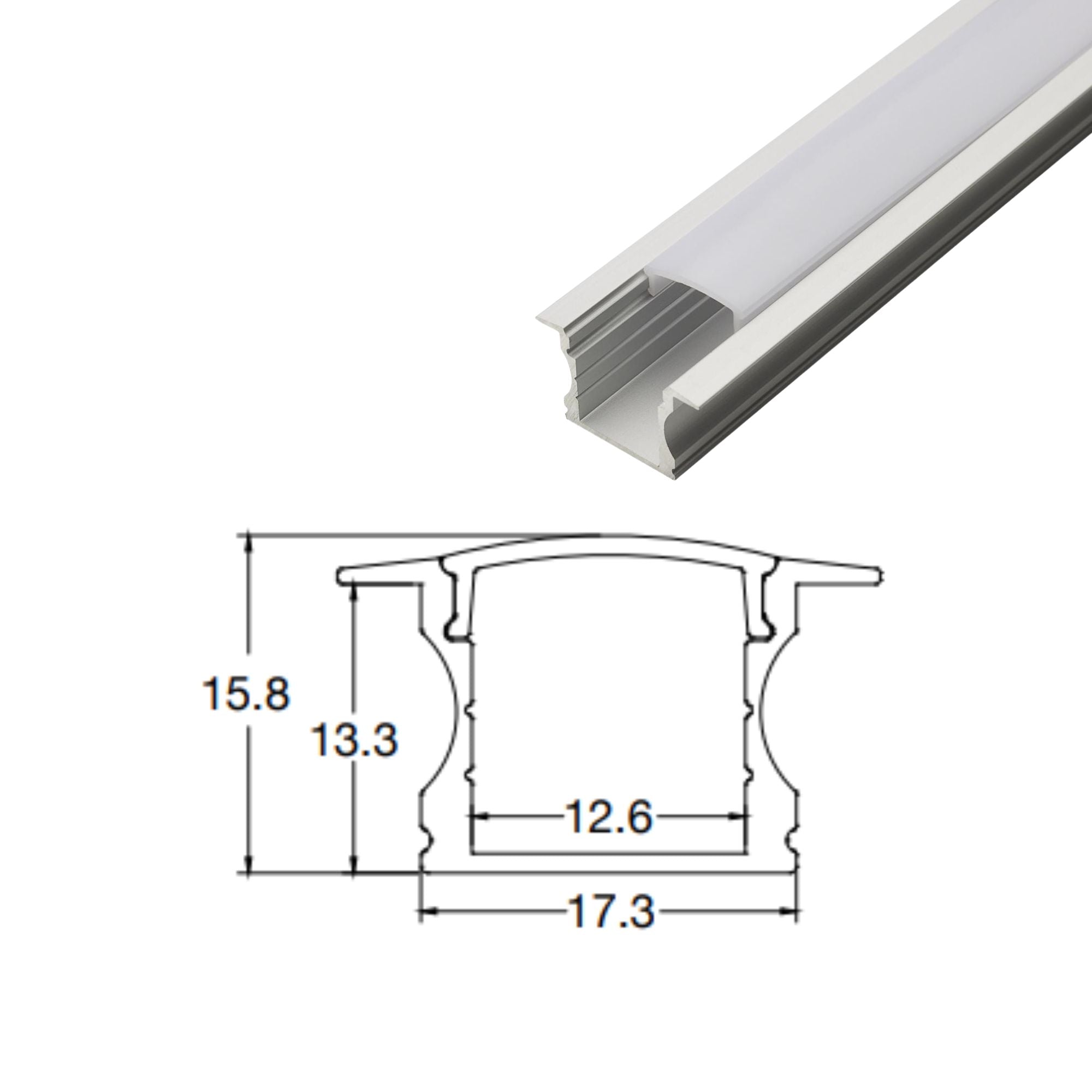 40-Pack Recessed Deep Aluminum Channel for LED Strip Lights – Perfect for Home, Office, and Commercial Lighting Installation