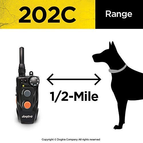 Waterproof Dogtra 202C Remote Training E-Collar - 1/2 Mile Range, One-Handed Operation for 2 Dogs | Includes Teacher's Pet Complete Kit with Clicker, Stainless Steel Lead & Hunting Dummy | Perfect for Obedience Training, Hunting & Outdoor Adventures