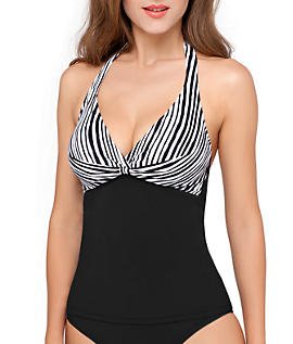 Gottex Women's Twist Front Halter V-Neck Tankini Top Swimsuit - Sexy Beachwear for Pool, Vacation & Summer Activities