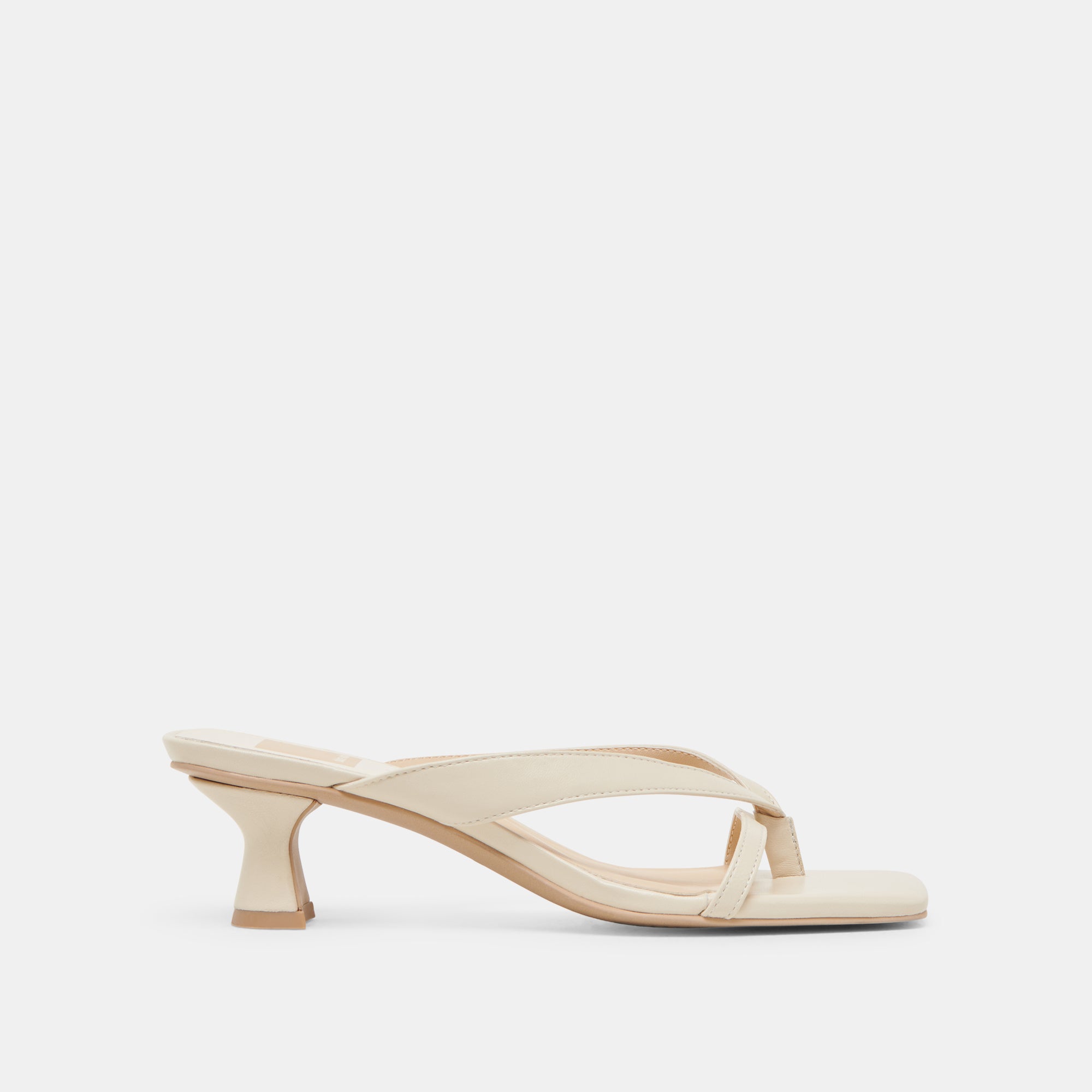 BREVEL Wide Heels Off White Leather - Comfortable & Stylish Women's Shoes for Work, Party & Everyday Wear