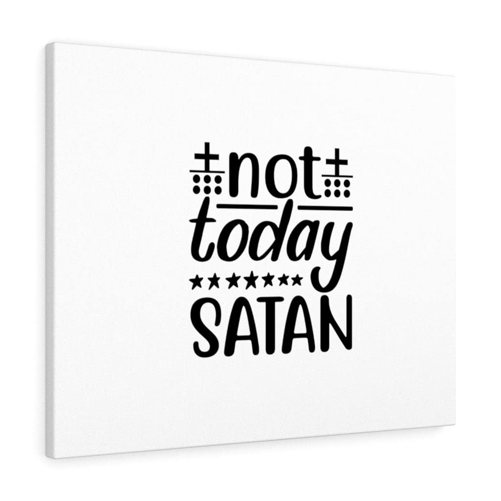 Christian Wall Art - Bible Verse Print 'Not Today Satan' Scripture Decor - Ready to Hang Inspirational Gift for Home, Office & Church Decor
