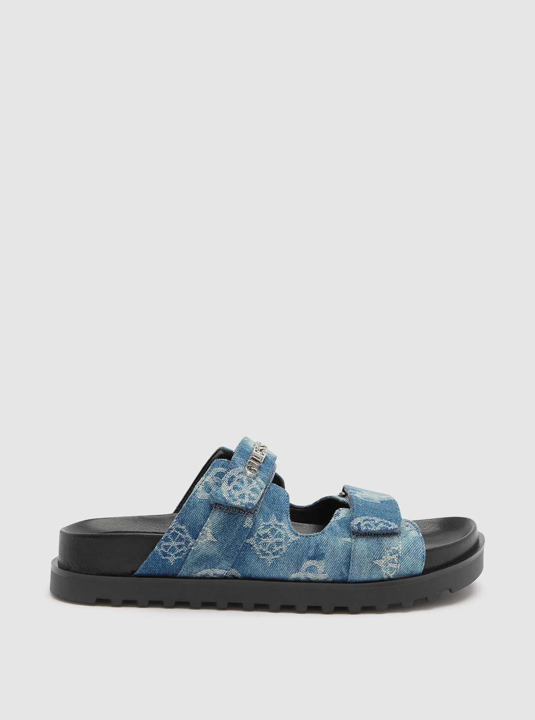 Women's Denim Fabulon Chunky Slide Sandals - Comfortable Platform Slides for Summer, Beach, and Casual Outings