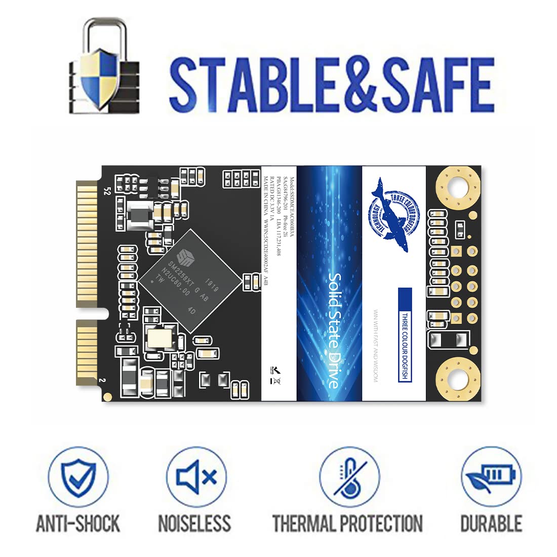 128GB mSATA SSD Internal Solid State Drive - High Speed Mini SATA Hard Disk for Laptop, Desktop, Notebook - 5 Pack Bundle for Gaming, Office Work & Data Storage