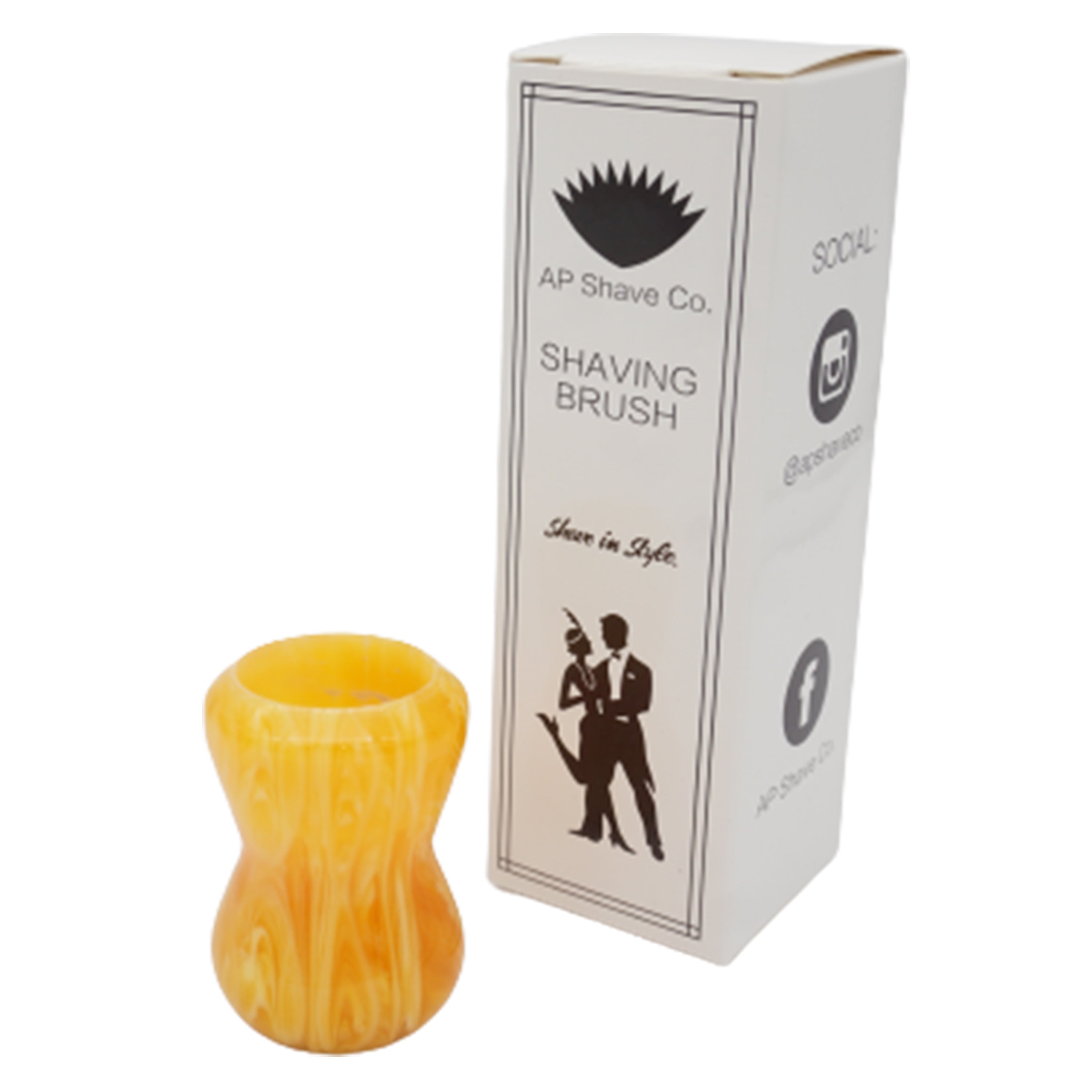 Premium Amber Handcrafted Shaving Brush Handle - Fits 24mm & 26mm Knots - Perfect for Wet Shaving & Grooming Gifts for Men