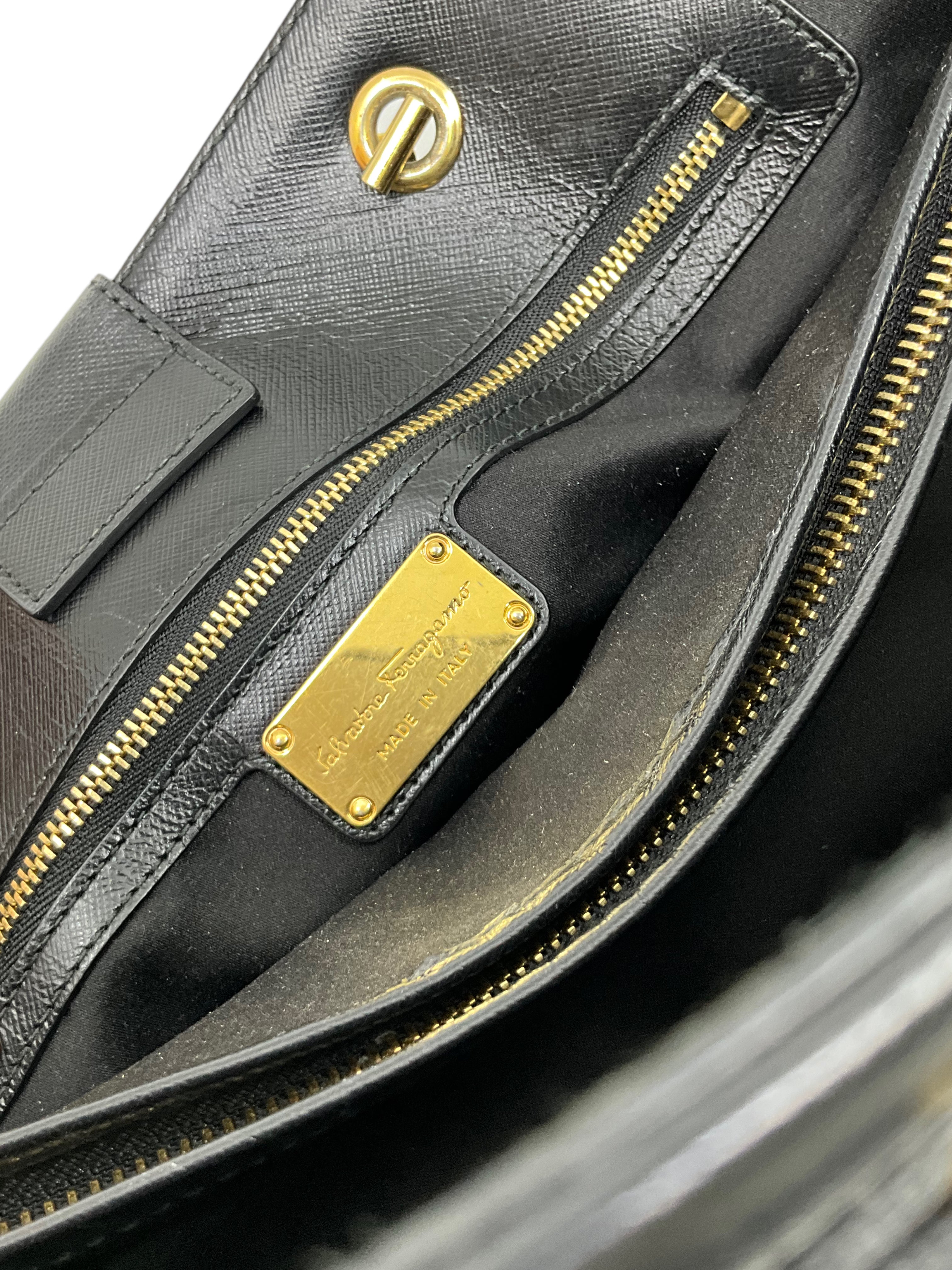 Salvatore Ferragamo Saffiano Leather Melike Vara Bow Bag for Women | Luxury Designer Handbag | Perfect for Work, Evening Events & Special Occasions
