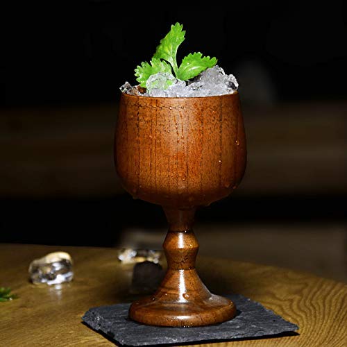 Handmade Wooden Beer Mug - 4.73oz Natural Wood Goblet Chalice Cup for Beer, Milk & Water - Unique Drinking Gift for Men & Women - Perfect for Parties, Camping & Home Bar Decor (1pc)