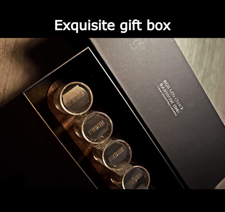 Adventurers Simulation Nixie Tube Clock - RGB LED Desk Clock with Wooden Base, 24-Hour Display | Perfect for Computer Monitor Decor & Bedside Table in Bedroom, Home Office, Gaming Setup