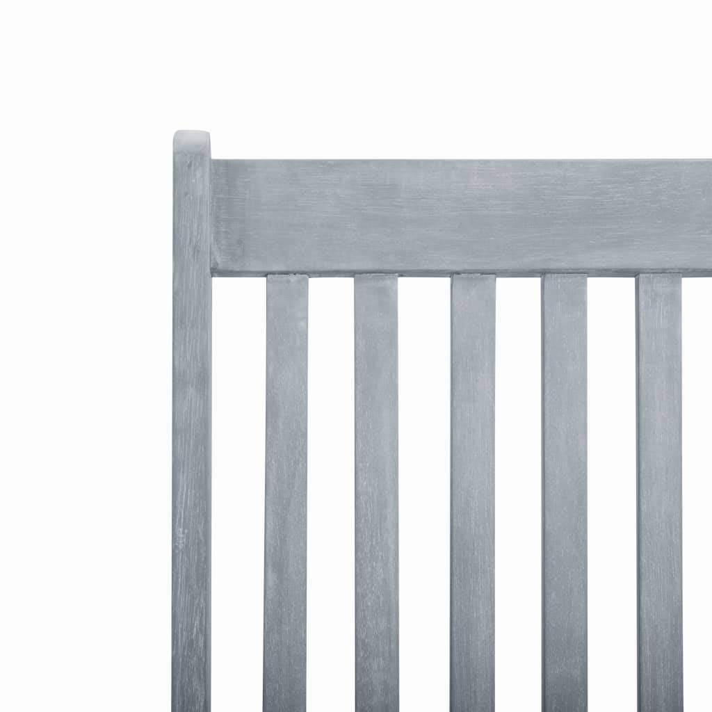 Gray Wash Solid Acacia Wood Patio Deck Chair with Adjustable Footrest - Outdoor Lounge Chair for Poolside, Garden, Backyard Relaxation & Sunbathing