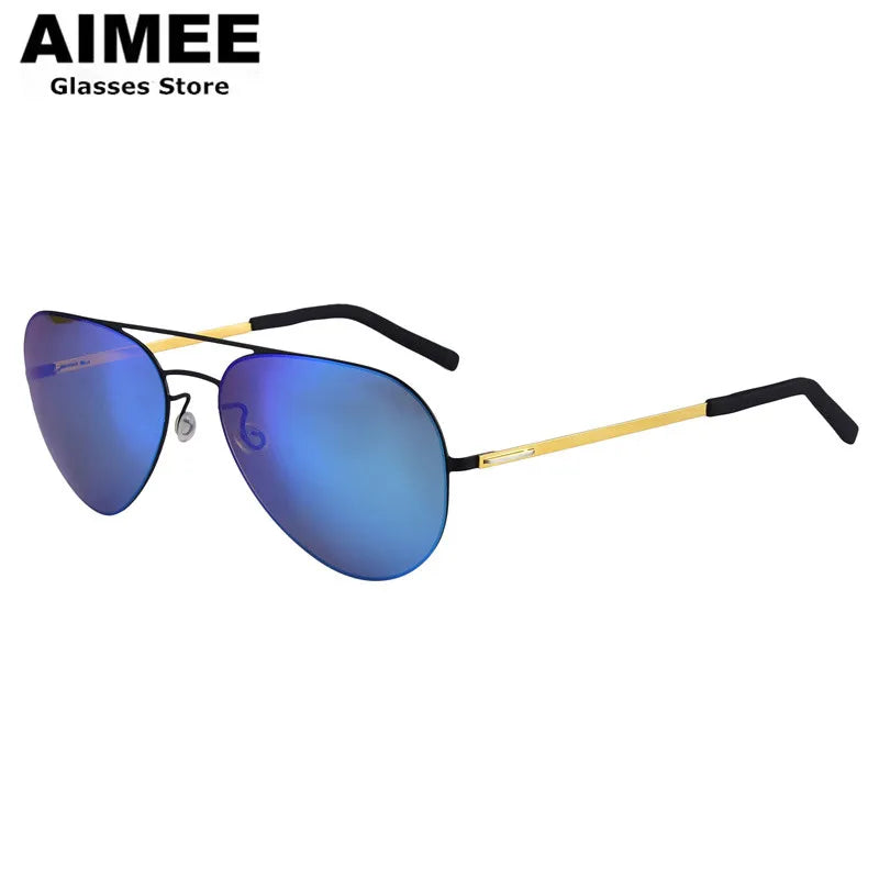 Aimee Women's Full Rim Oval Double Bridge Titanium Sunglasses 198001 - Stylish UV Protection Shades for Driving, Beach & Outdoor Activities