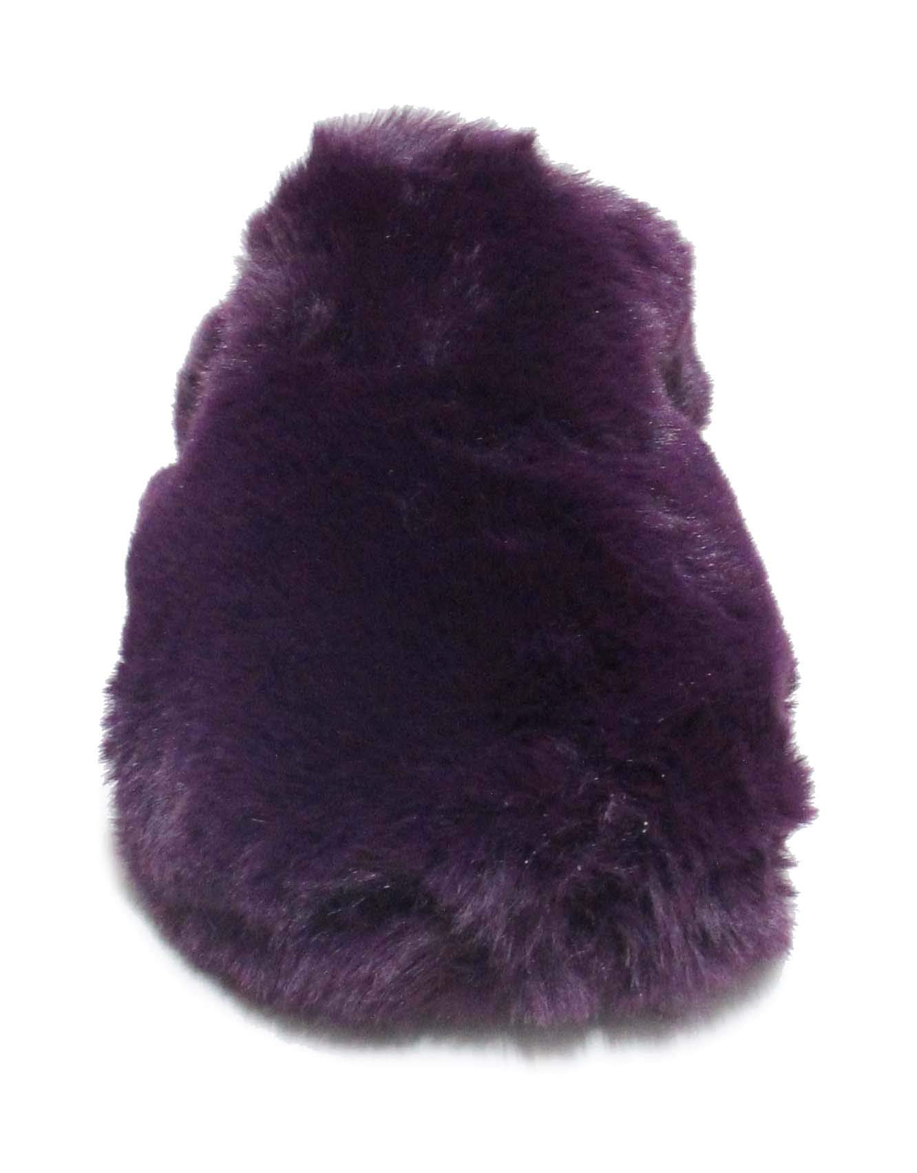 H2K Women's Fuzzy Fur Slides - Cozy Closed Toe Slippers for Indoor & Outdoor Use - Soft Plush House Shoes for Women - Perfect for Lounging, Errands and Cold Weather Comfort