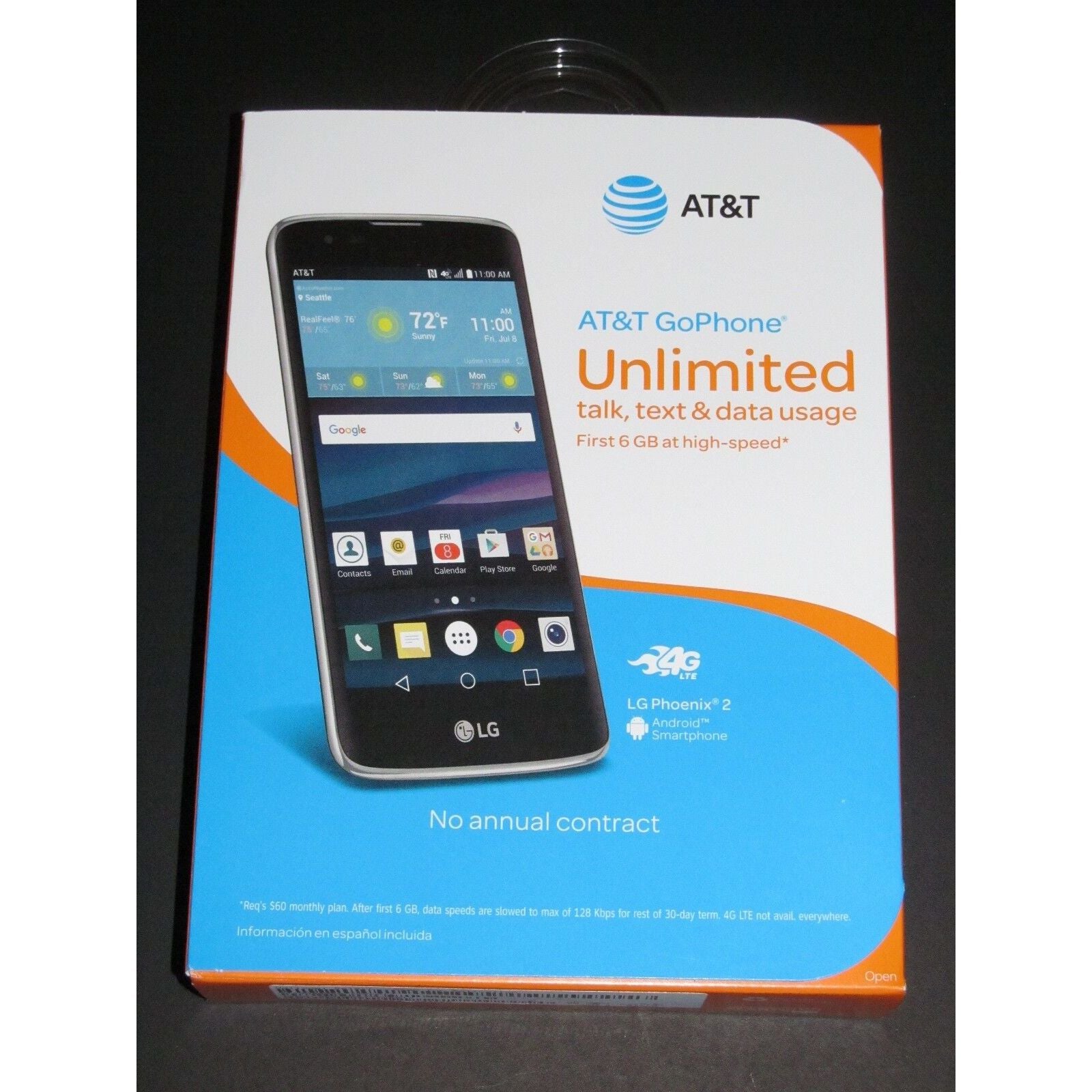 LG Phoenix 2 16GB Smartphone - Unlocked GSM AT&T Compatible (Black) - Perfect for Business, Travel & Everyday Use