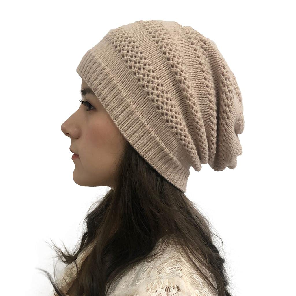 Premium Cashmere Slouchy Knit Beanie Hat for Women & Men - Ultra Soft Warm Winter Wool Skull Cap - Perfect for Skiing, Snowboarding & Cold Weather Activities