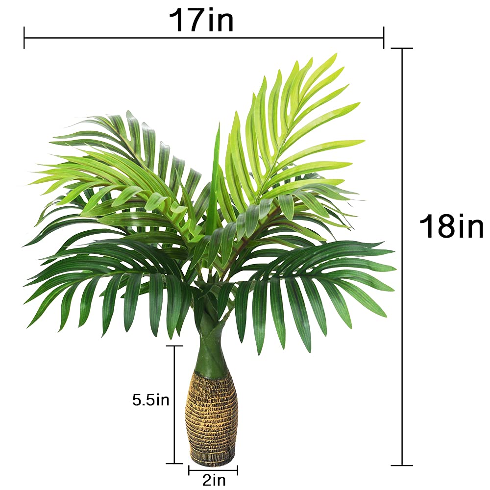 Artificial Palm Tree - Fake Tropical Mini Plants with Realistic Leaves for Home, Office & Party Decor | Indoor & Outdoor Use